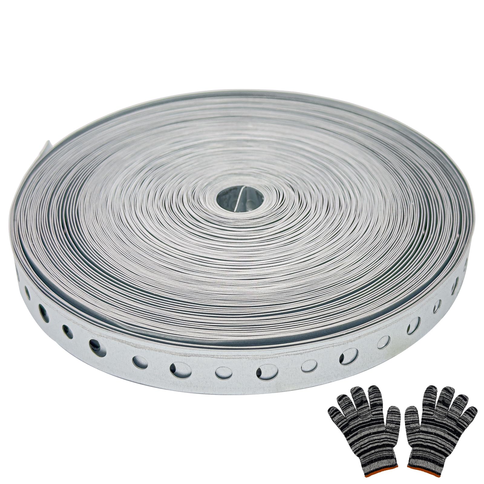 3/4-Inch x 100-Feet 24-Gauge Galvanized Metal Pipe Strap for Pipe Support, Hanging & Flexible Trimming - Pre-Drilled Holes for Easy Installation - Perfect for Plumbing, HVAC & DIY Projects