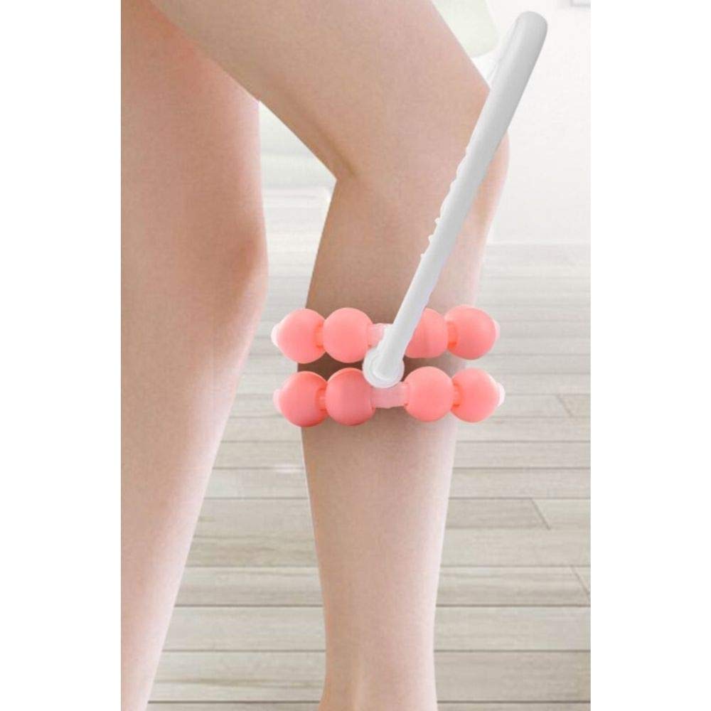 16 Balls Roller Massager for Calf, Arms, Legs & Waist - Relieve Muscle Pain, Soreness, Fatigue & Swelling - Pink Muscle Recovery Tool for Athletes, Yoga & Post-Workout Relaxation at Home or Gym