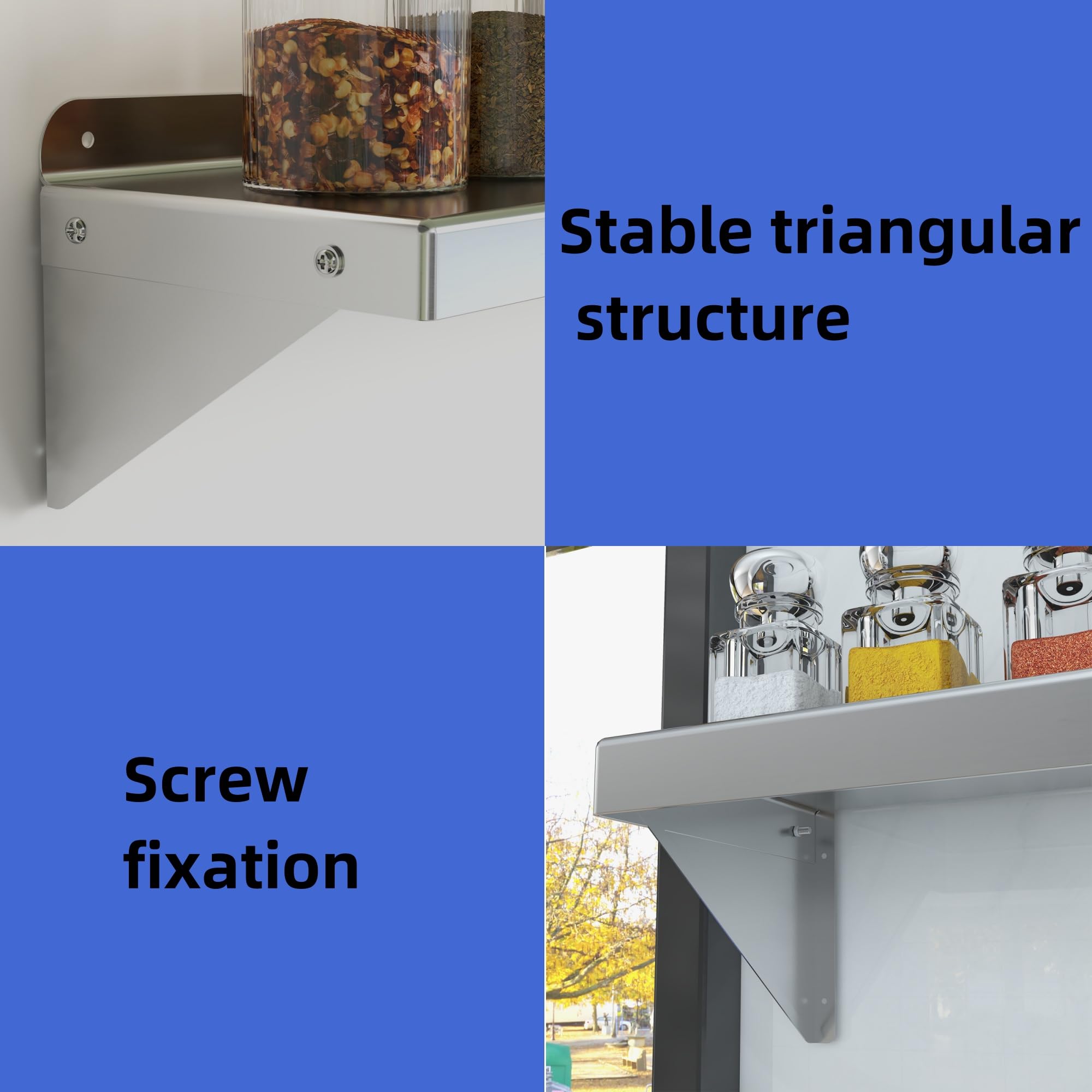 Stainless Steel Wall Mount Shelf - 12