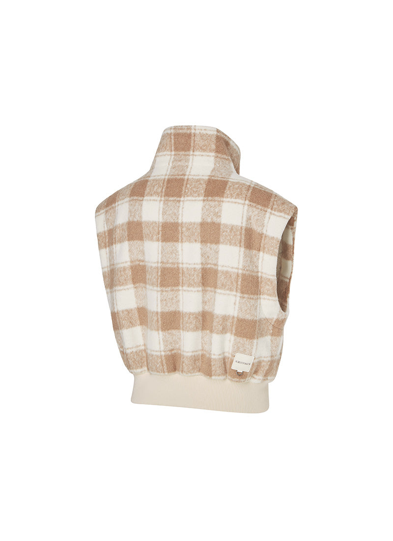 Wool-Like Checkered Zip-Up Vest for Men & Women - Cozy Winter Layering & Outdoor Activities