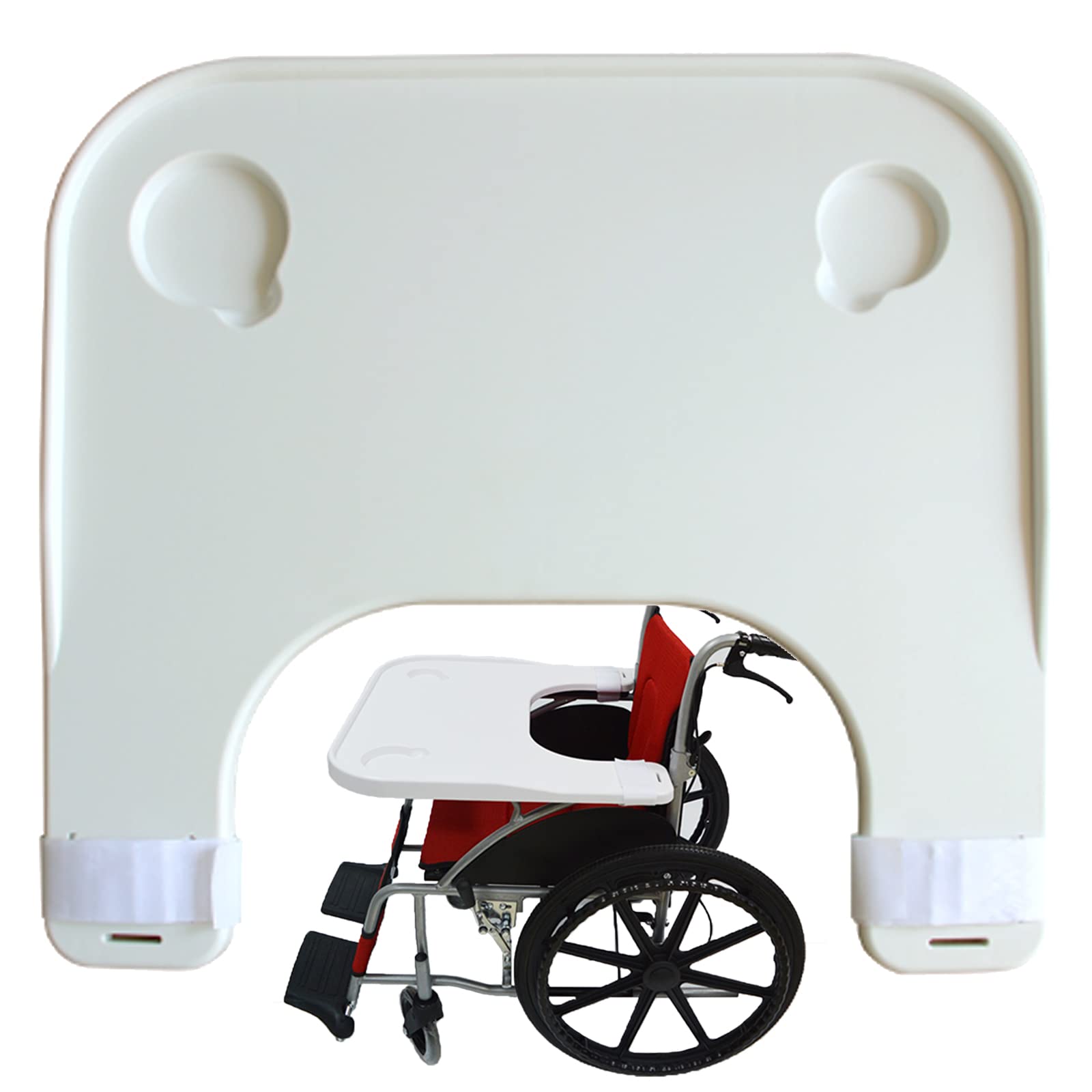 ZBJDX Universal Wheelchair Tray Table with Cup Holder - Removable Lap Tray for Adults & Disabled, Portable Wheelchair Desk Accessory Fits 15-20