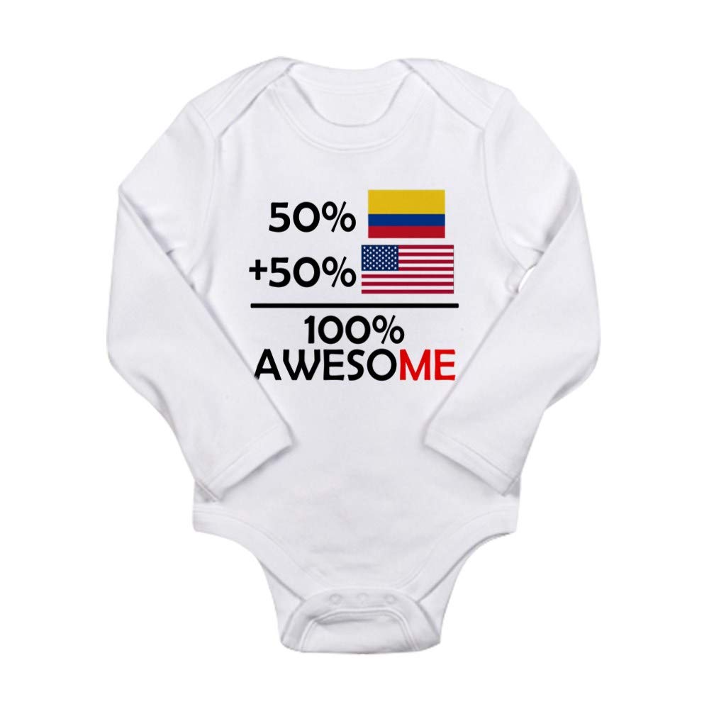 Half Colombian Half American Baby Bodysuit - Cute Bilingual Infant Onesie for Holidays, Family Photos & Cultural Celebrations