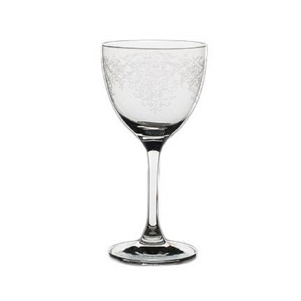 RONA Steelite Vintage Lace Nick & Nora Wine Cocktail Glasses - Set of 6 Elegant Stemware for Dinner Parties, Bridal Showers & Home Bar Decor