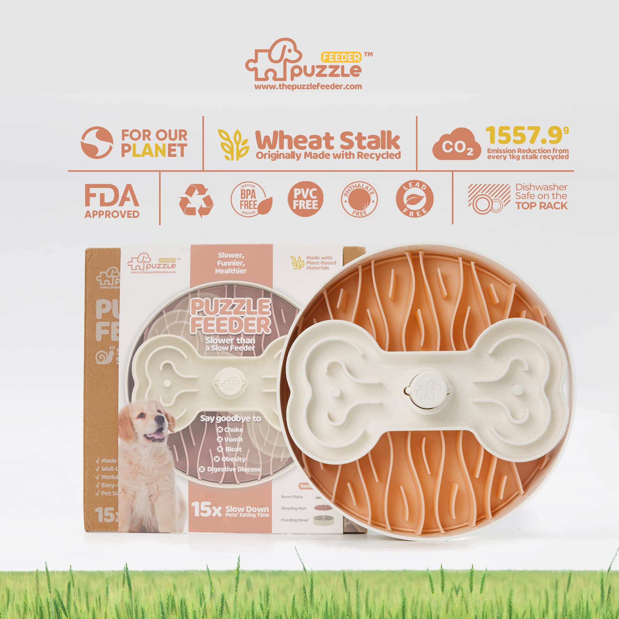 Slow Feeder Dog Bowl for Large Breeds - Puzzle Feeder for Dry, Wet & Raw Food - Anti-Gulping Pink Pet Bowl - Perfect for Fast Eaters & Mealtime Enrichment