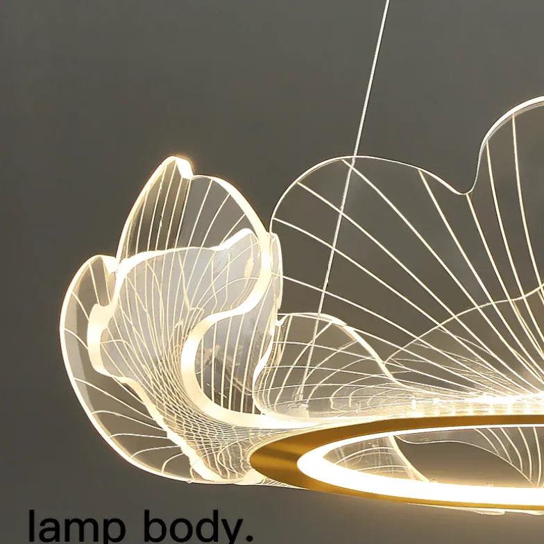 Elegant Gold LED Pendant Light with Delicate Petal Design - Perfect for Bedroom, Dining Room & Living Room Decoration
