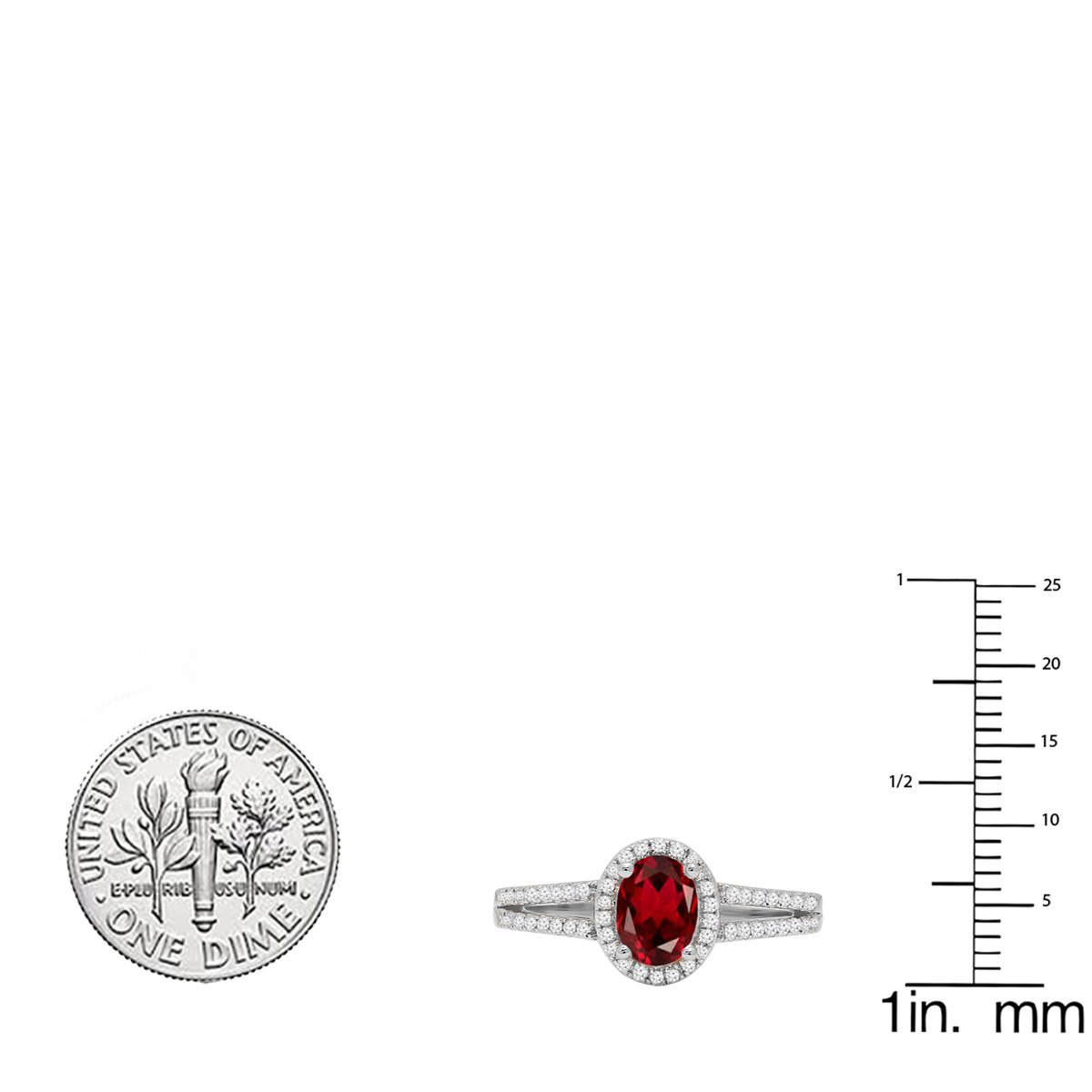 10K White Gold Oval Gemstone & Round Diamond Bridal Halo Engagement Ring – Dazzlingrock Collection (7x5mm) | Perfect for Proposals, Weddings & Anniversary Gifts