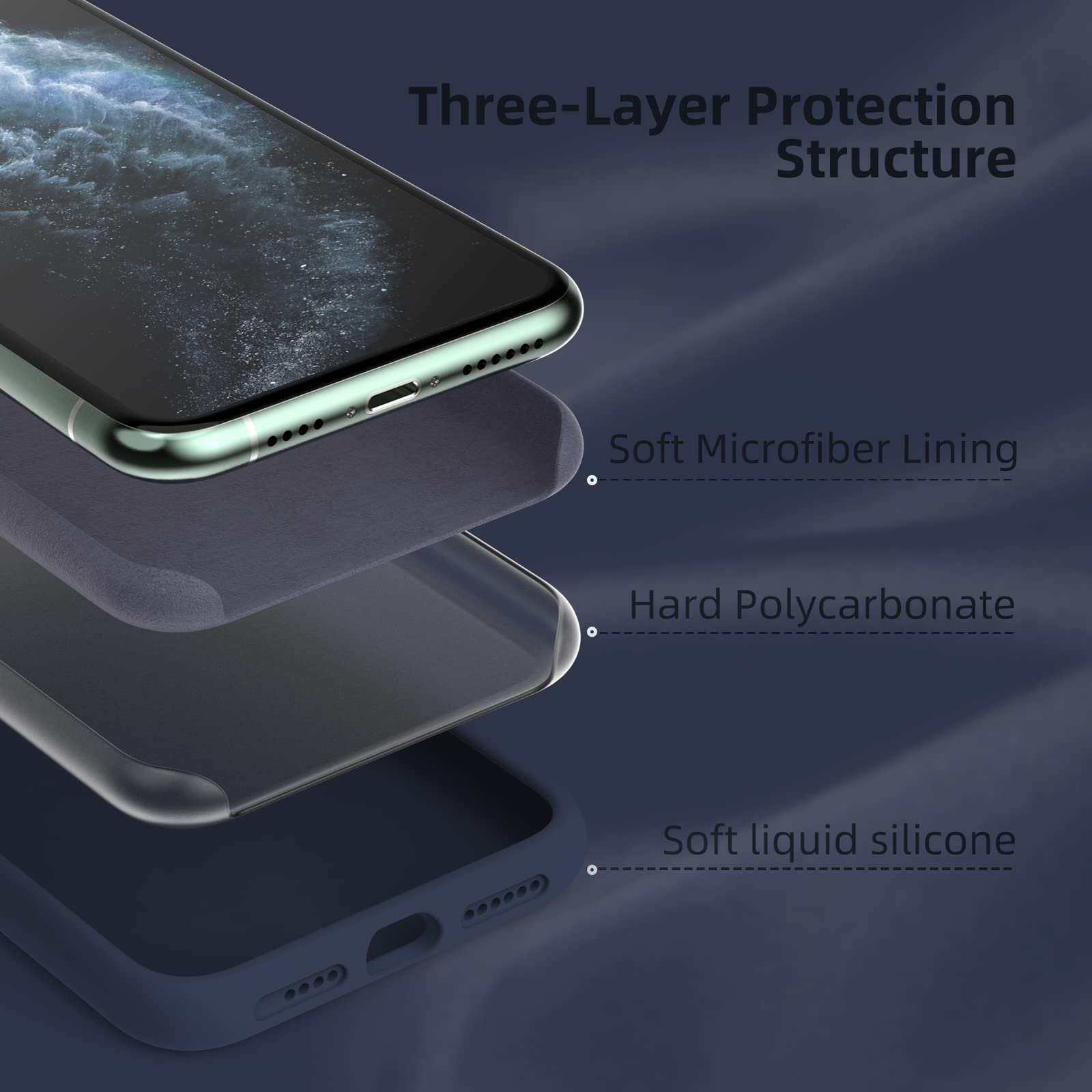 K TOMOTO Shockproof Liquid Silicone Case for iPhone 11 Pro Max (6.5