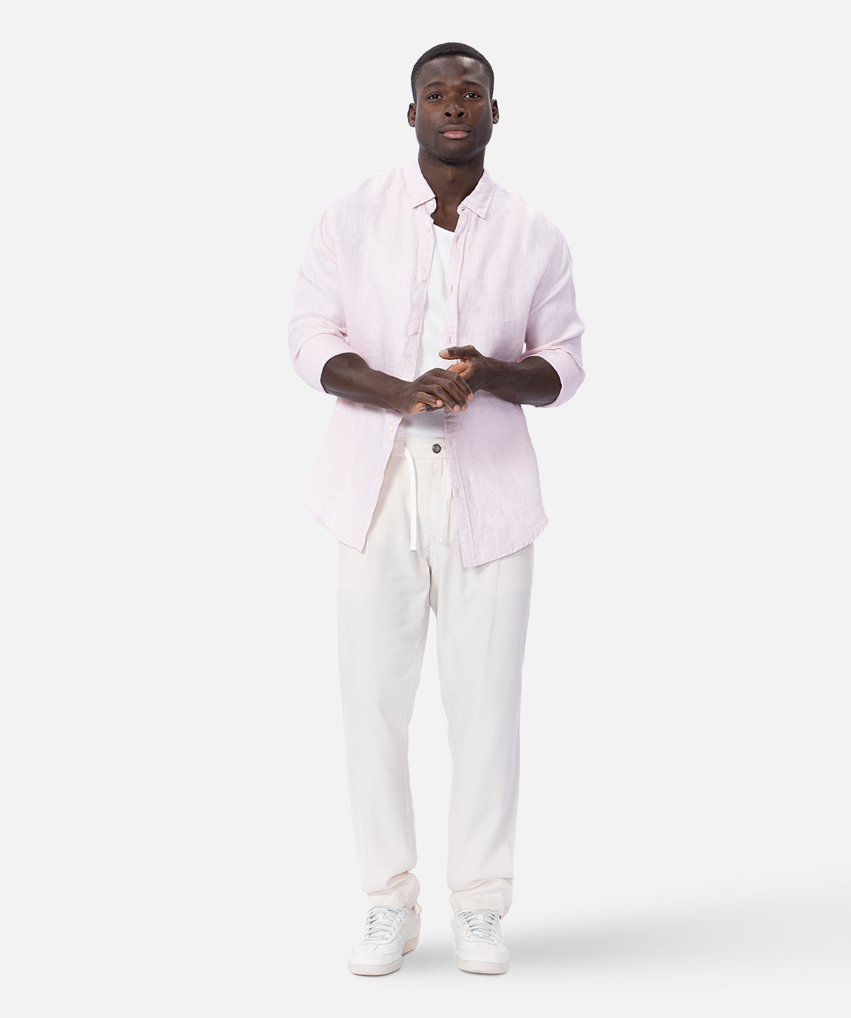 Premium Trinidad Linen Long Sleeve Shirt for Men - Soft Breathable Fabric, YD Rose Color - Perfect for Casual Wear, Office & Summer Outfits