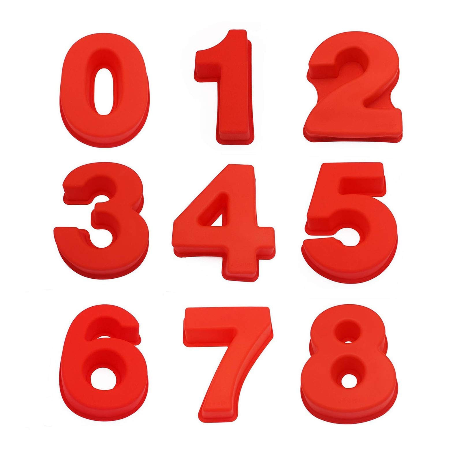 10 Inch Large Silicone Number Cake Mold 0-9 - Arabic Numerals Baking Pan for Birthday, Wedding, Anniversary Cakes | Perfect for DIY Decorations, Cupcake Toppers & Fondant Crafts