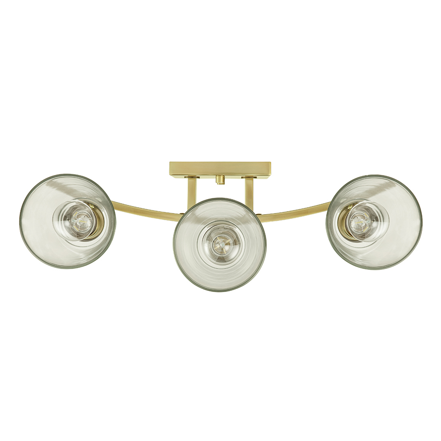 Fairendale 3-Light Vanity Light Fixture with Clear Glass Shades in Soft Gold Finish - Perfect for Bathroom, Bedroom, and Dressing Room Lighting