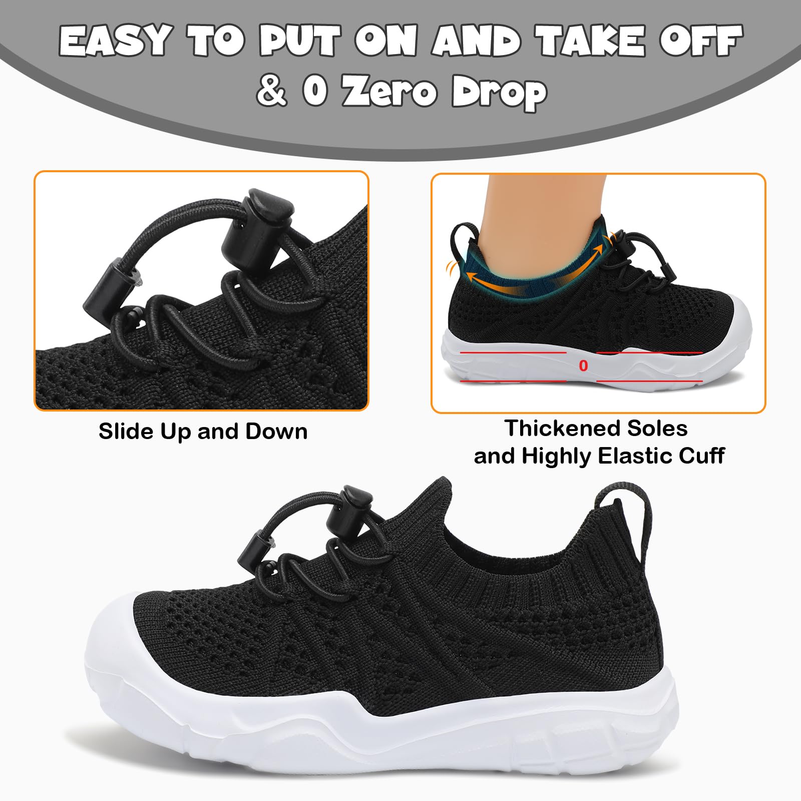 JOINFREE Toddler Barefoot Shoes - Lightweight Slip-On Sneakers for Boys & Girls, Perfect for Outdoor Play & Walking