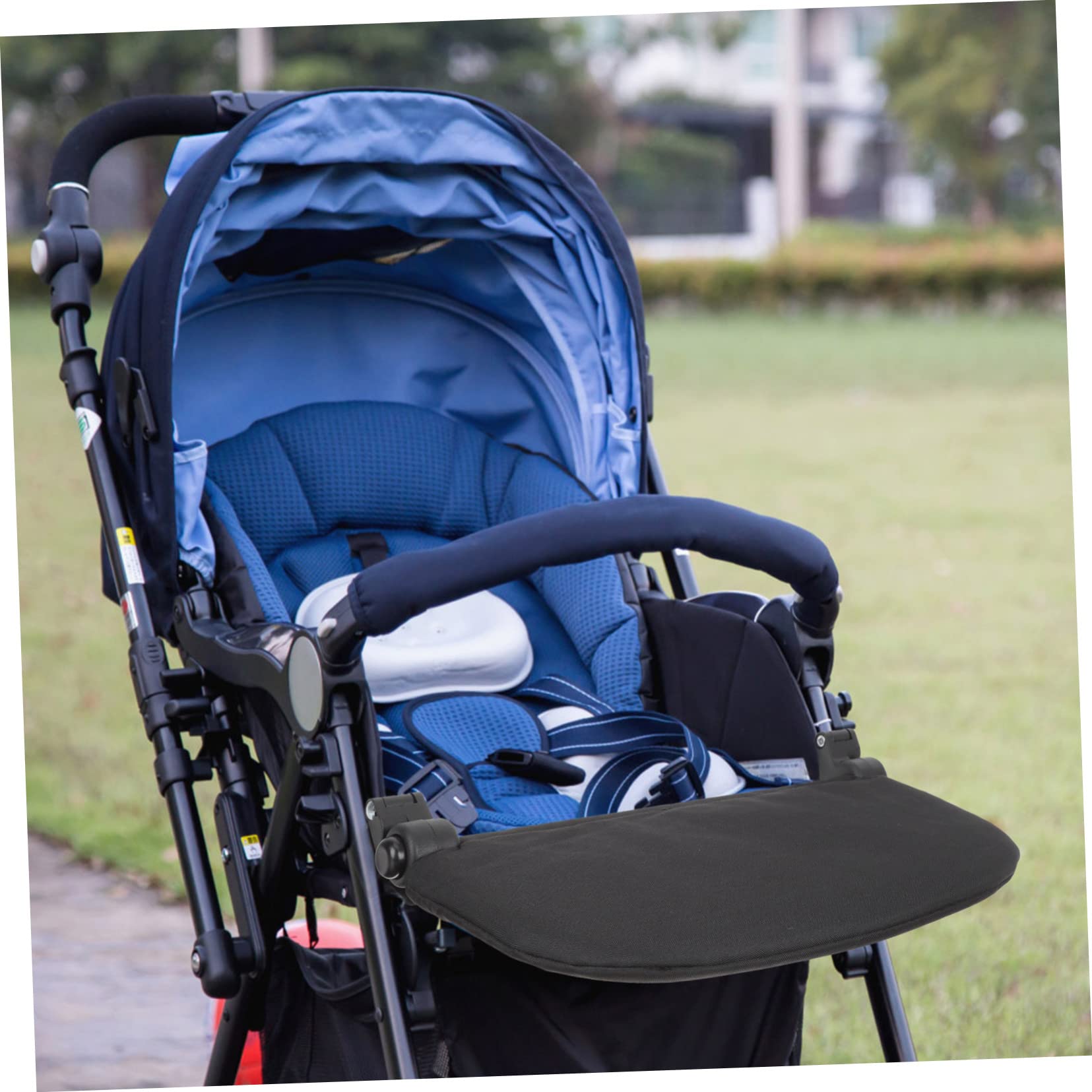 Wakauto 4pcs Stroller Foot Rest - Black Plastic Pedal Pushchair Accessories for Baby Strollers & Prams - Perfect for Walking, Shopping & Traveling with Kids
