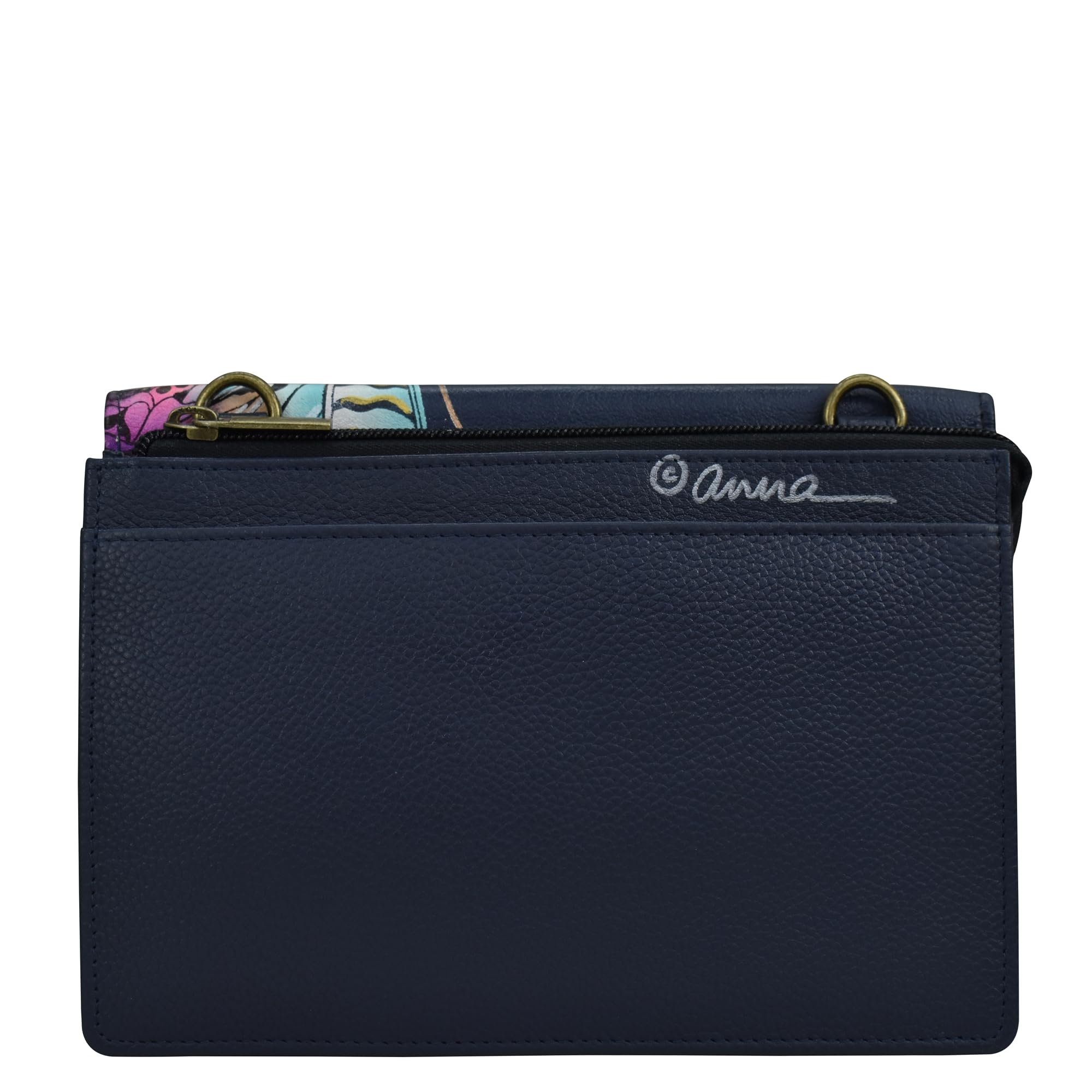 Anna by Anuschka Women's Hand-Painted Genuine Leather 4-in-1 Organizer Bag - Crossbody, Belt Bag, Clutch & Wristlet - Perfect for Travel, Shopping & Everyday Use