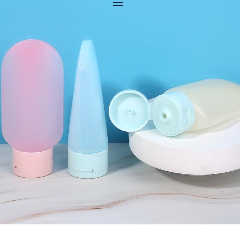 3-Pack 60ML Leak-Proof Travel Bottles for Toiletries - Refillable Squeeze Containers for Shampoo, Lotion, Cream & Gel | TSA Approved for Air Travel, Gym & Vacation Essentials