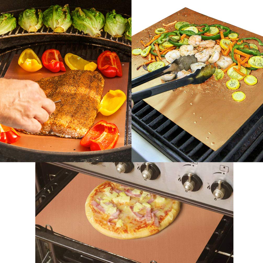 DOITOOL 4-Piece Non-Stick BBQ Grill Mat Set - Heavy Duty Charcoal & Gas Grill Accessories for Outdoor Cooking, Baking & Grilling - Perfect for Backyard, Camping & Tailgating Parties