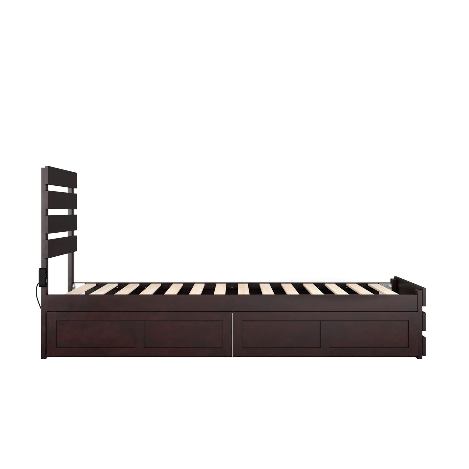 AFI Oxford Twin XL Size Platform Bed with Footboard & Storage Drawers in Espresso - Modern Wooden Bed Frame for Small Spaces, Dorm Rooms & Guest Bedrooms