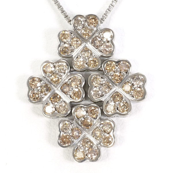 18K White Gold Brown Diamond Necklace 0.85ct with Certificate - Elegant Jewelry Gift for Women, Perfect for Anniversaries, Weddings & Special Occasions