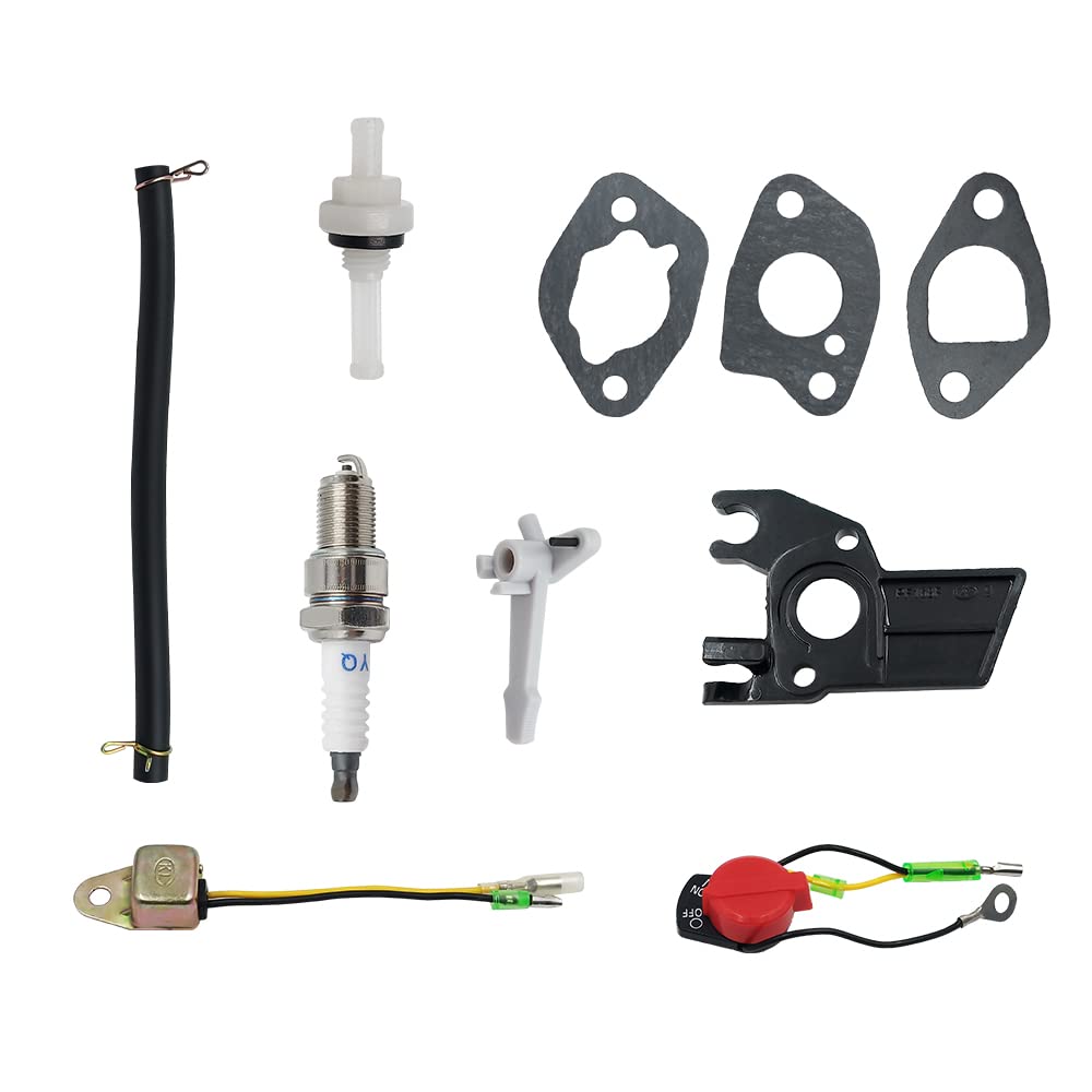 Honda GX120 GX140 GX160 GX200 Carburetor Replacement Kit with Air Filter, Ignition Coil & Spark Plug - Compatible with 5.5HP 6.5HP Engines (Fits 16100-ZE1-825 16100-ZH8-W61) - Perfect for Small Engine Repair, Lawn Mower & Power Equipment Maintenance