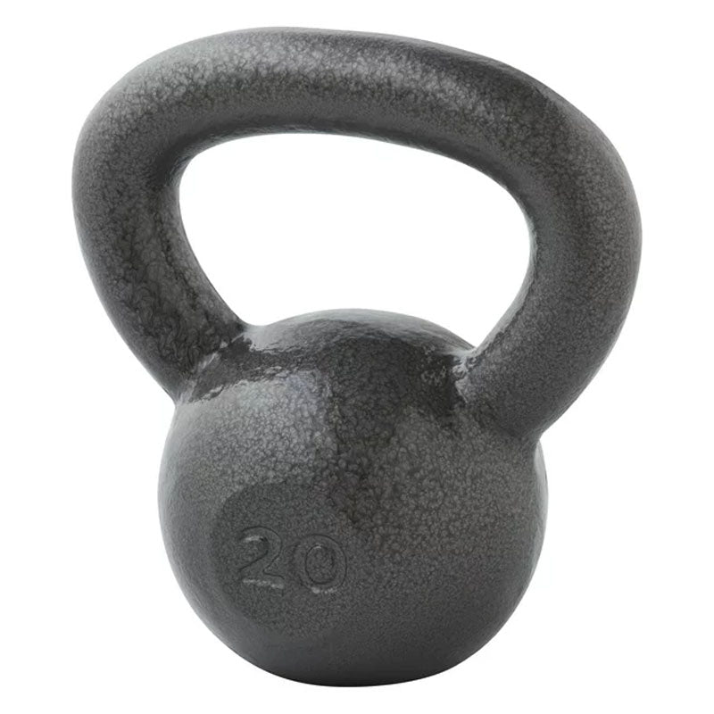 20lb Cast Iron Kettlebell with Hammertone Finish - Weider Premium Home Gym Equipment for Strength Training, CrossFit & Full-Body Workouts