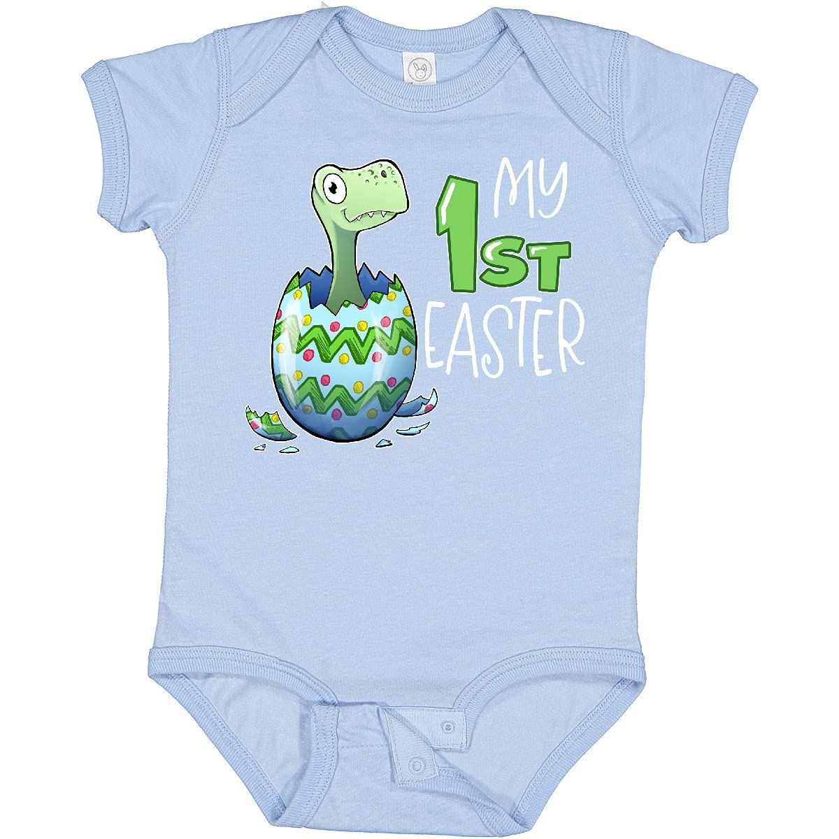 Inktastic My 1st Easter Dinosaur Hatching Egg Baby Bodysuit - Cute Easter Outfit for Infants & Toddlers - Perfect for Easter Egg Hunts & Family Photos