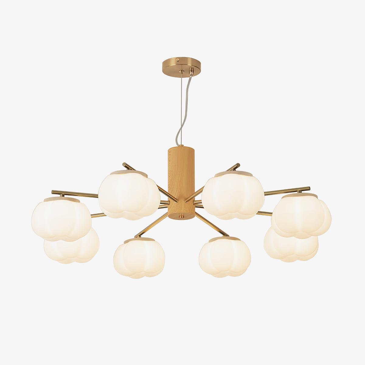 Handmade Cotton Ball Chandelier - Elegant Boho Home Decor for Bedroom, Nursery & Wedding | Soft Lighting Fixture with Natural Cotton Accents
