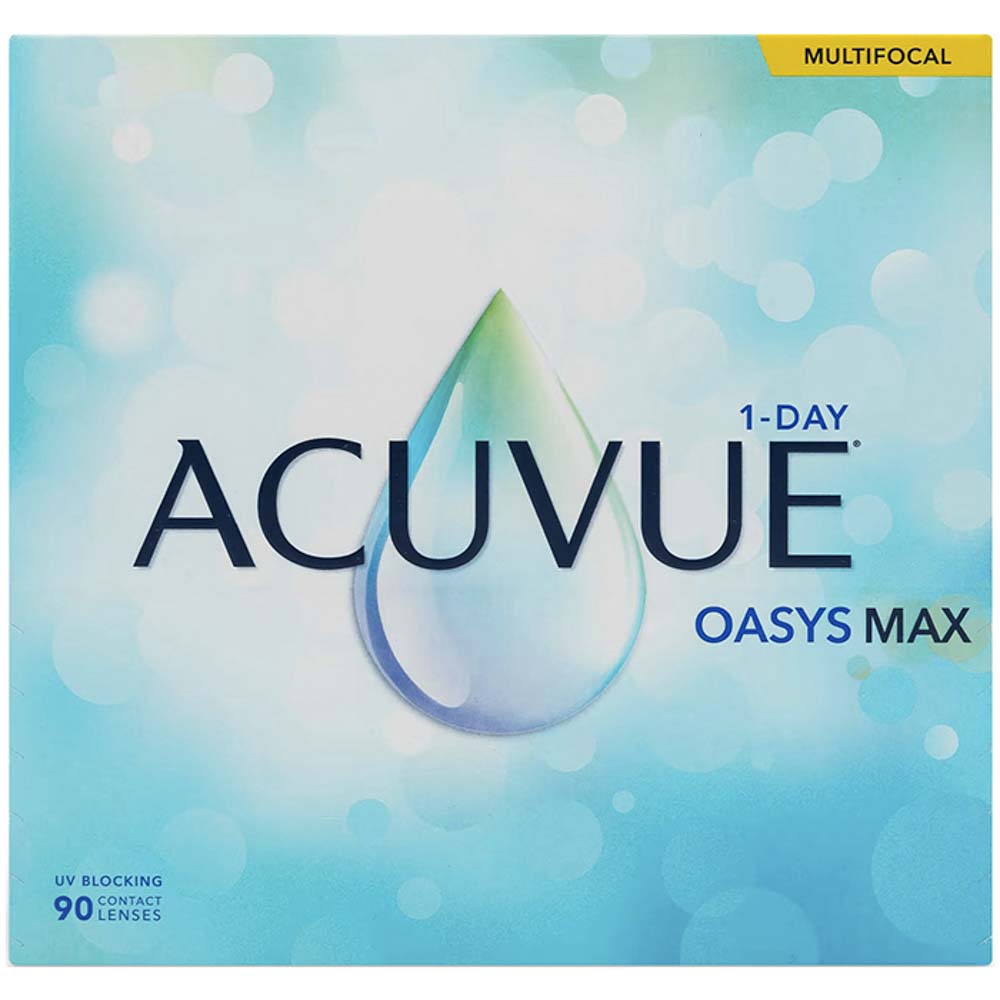 Acuvue Oasys Max 1-Day Multifocal Contact Lenses - Monthly Supply for Presbyopia & Astigmatism - Comfortable Daily Disposable Lenses for Active Lifestyles & Computer Use