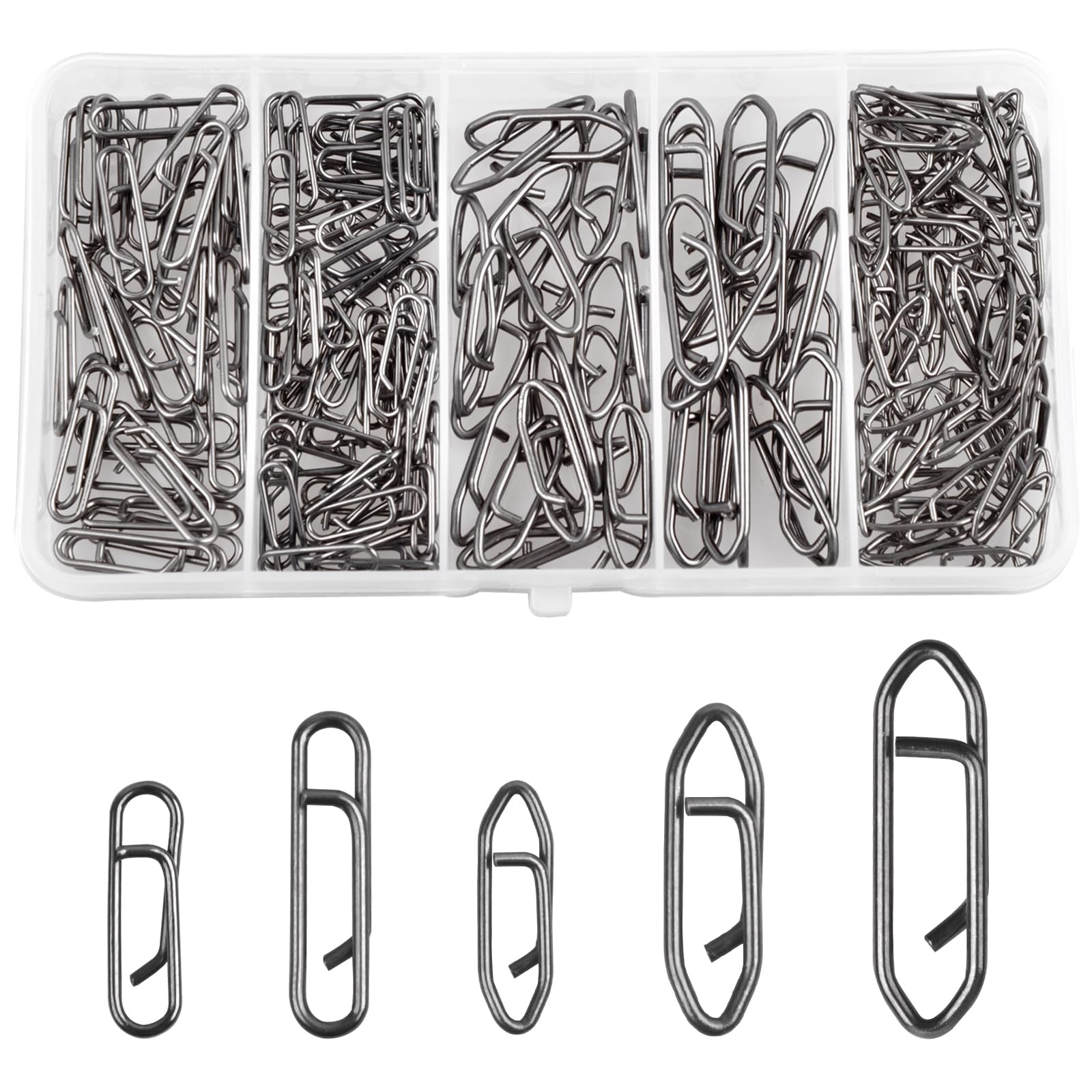 JSHANMEI 130pcs High Strength Fishing Snaps Kit - Stainless Steel Quick Change Lure Clips & Speed Connectors for Freshwater & Saltwater Fishing | Perfect for Bass, Trout & Saltwater Game Fish