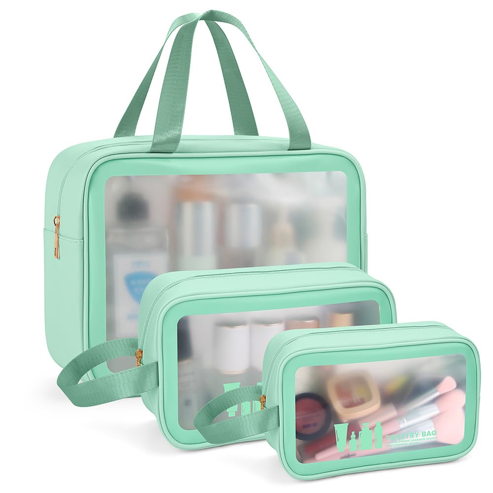 MAANGE Waterproof Travel Toiletry Bag for Women & Men - Translucent Cosmetic & Makeup Organizer for Toiletries & Accessories | Perfect for Air Travel, Gym, Camping & Daily Use