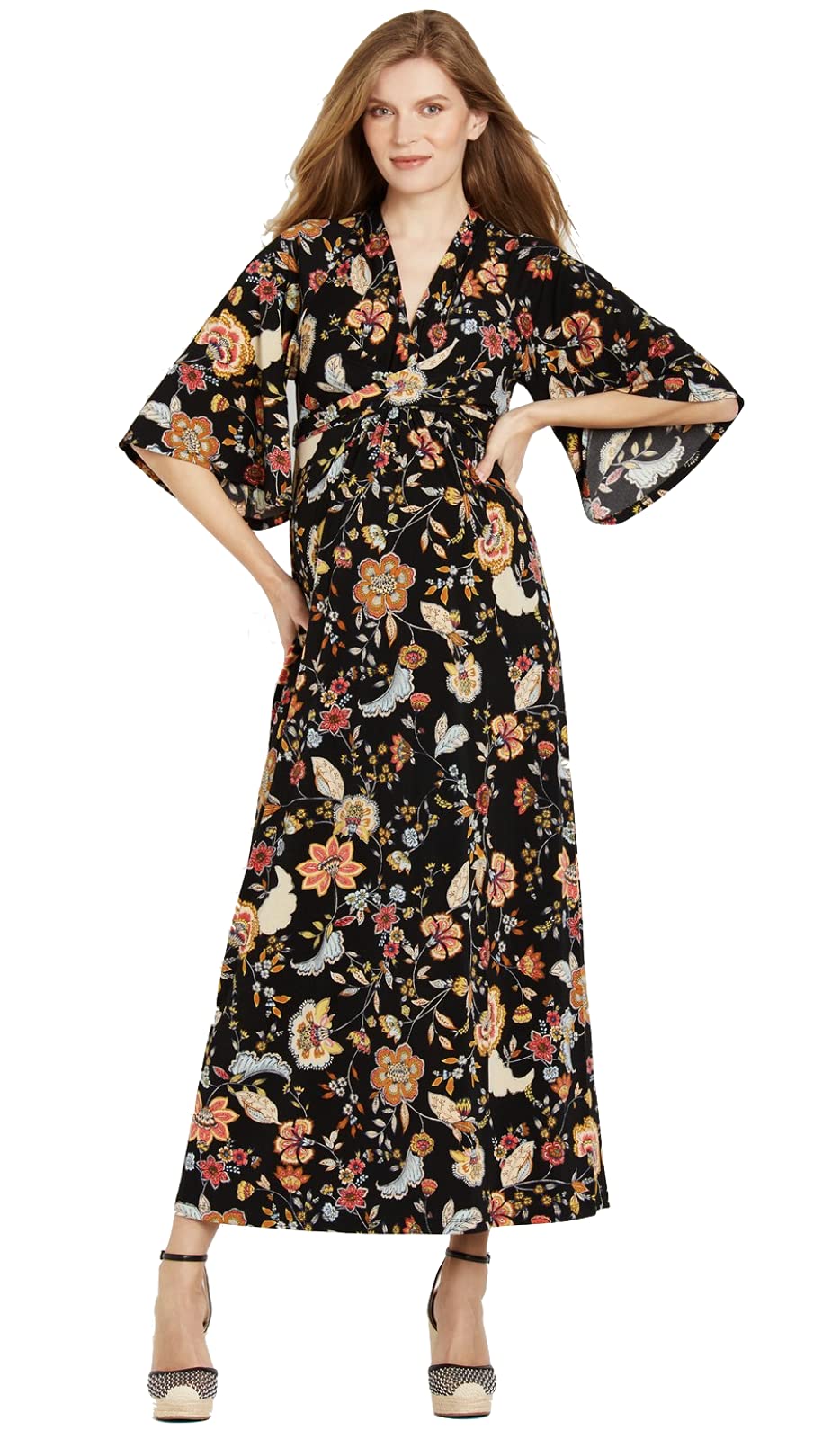 Jessica Simpson Maternity Wrap Dress for Pregnancy - Comfortable & Stylish Outfit for Baby Showers, Maternity Photos & Everyday Wear