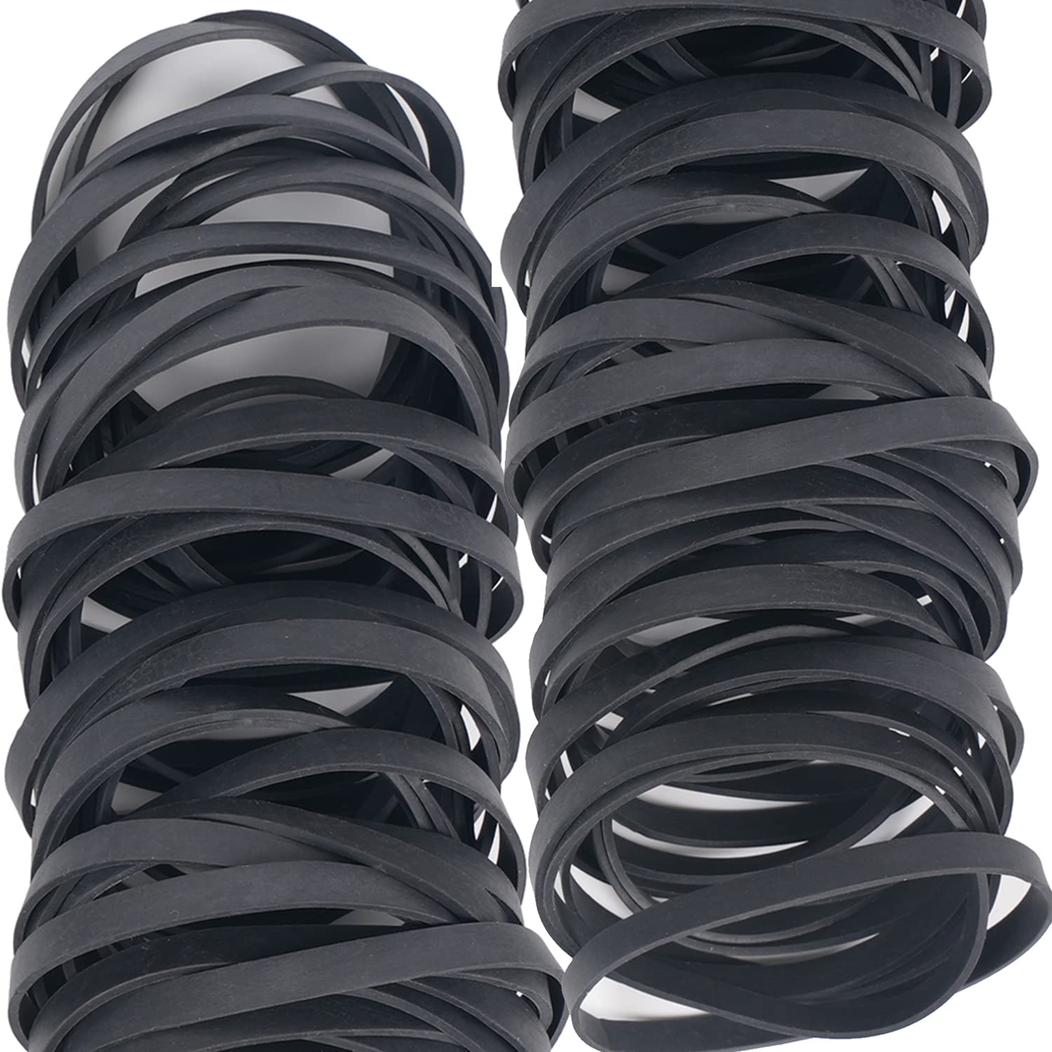 #64 Rubber Bands - 120 Pieces (0.6lb) Black Elastic Office Bands for File Folders, Litter Box, Mail & Packaging - Heavy Duty Rubber Bands for Office, Home & DIY Projects