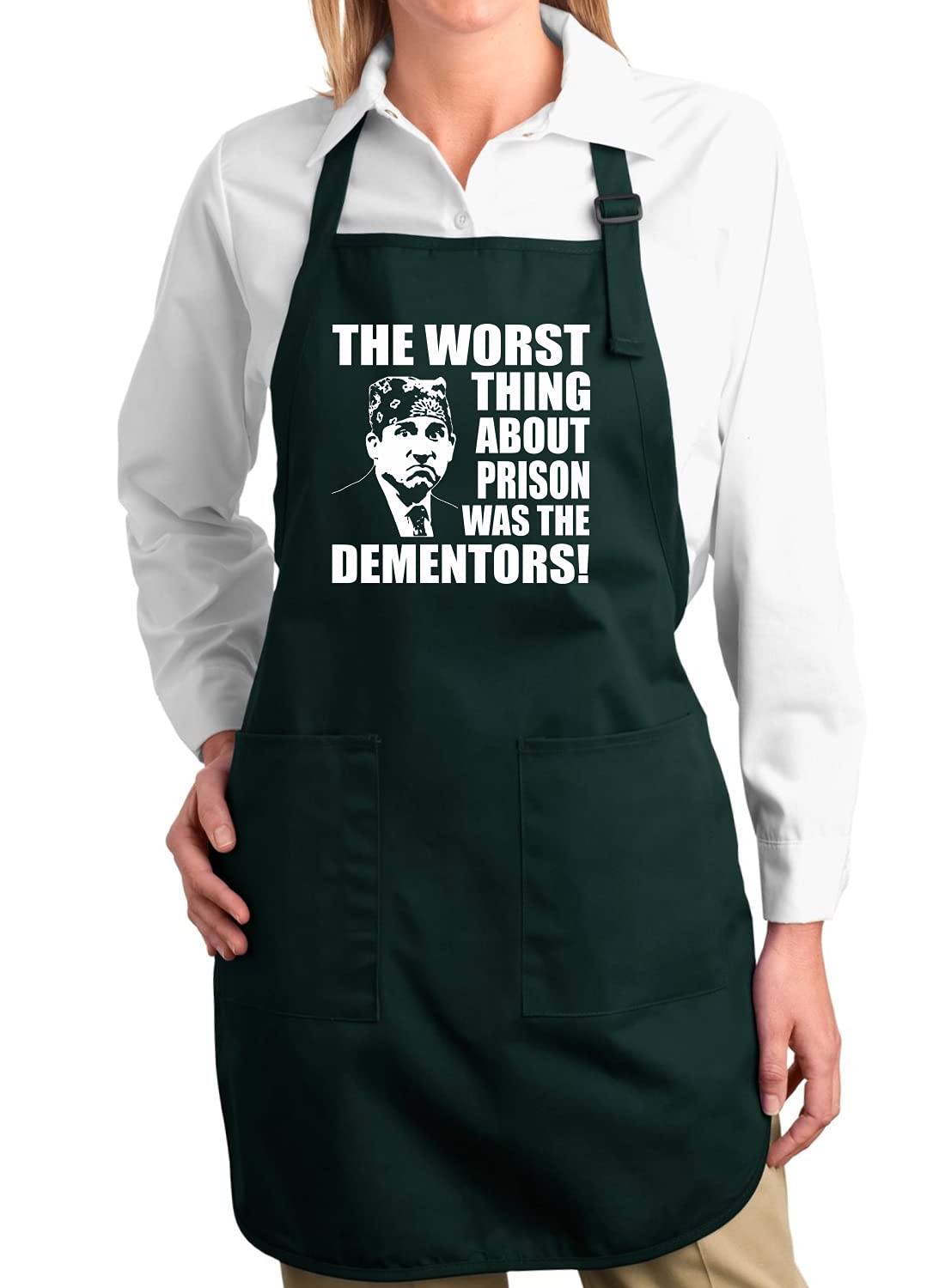 Funny Office Prison Mike Dementors Apron with Pockets - Perfect for BBQ, Grilling, Cooking & Kitchen Humor - Great Gift for Fans of The Office TV Show