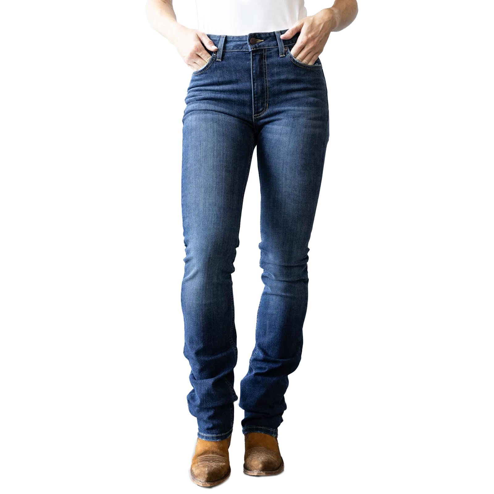 Kimes Ranch Women's Sarah High Rise Bootcut Jeans - Slim Fit, Dark Wash Blue Tri-Blend Denim for Western & Casual Wear | Perfect for Rodeo, Ranch Work & Everyday Style