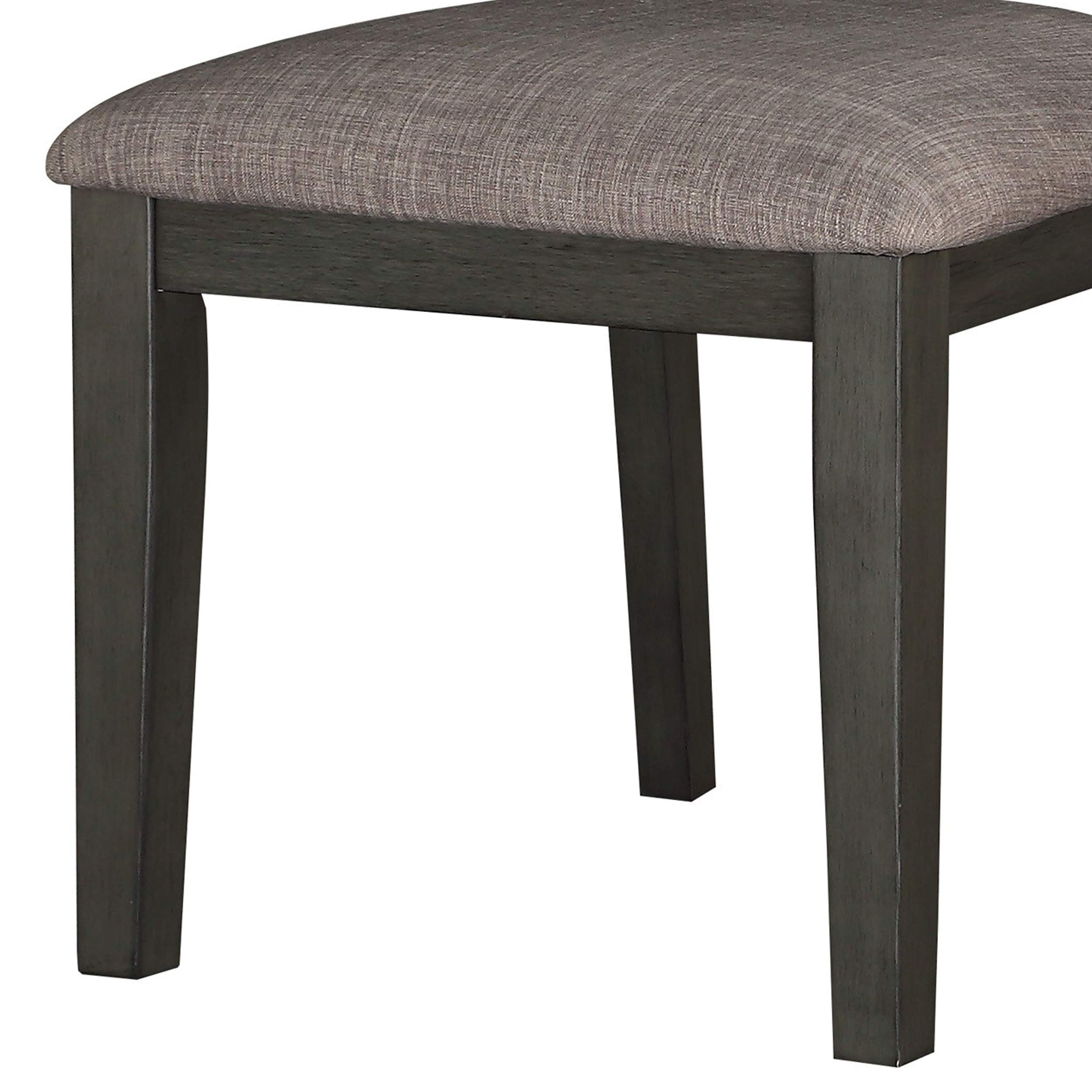 Benjara Transitional Wooden Side Chair with Fabric Padded Seat & Ladder Backrest - Gray - Perfect for Dining Room, Kitchen, or Home Office