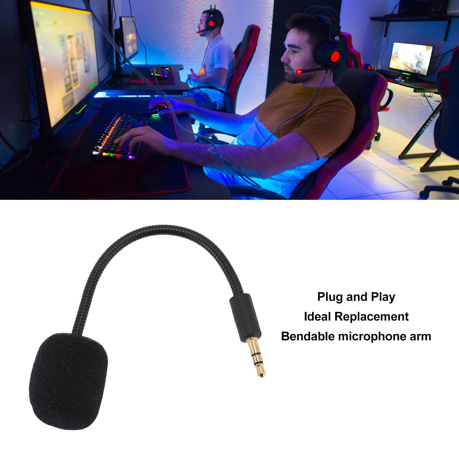 Razer Barracuda X Replacement Microphone - Detachable Boom Mic for Gaming Headsets with 3.5mm Jack | Perfect for PC, PS4, PS5 & Streaming