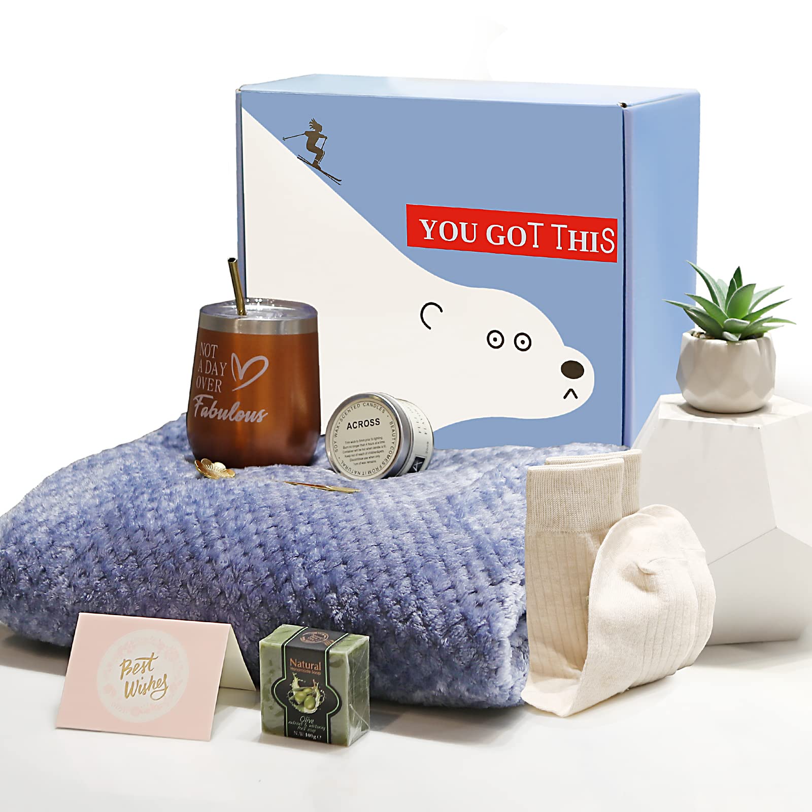 Thoughtful Self-Care Gift Basket for Men & Women - Cozy Blanket, Sympathy & Get Well Soon Present - Perfect for Birthdays, Anniversaries, Mother's Day, Father's Day - Ideal for Relaxation, Recovery & Comfort