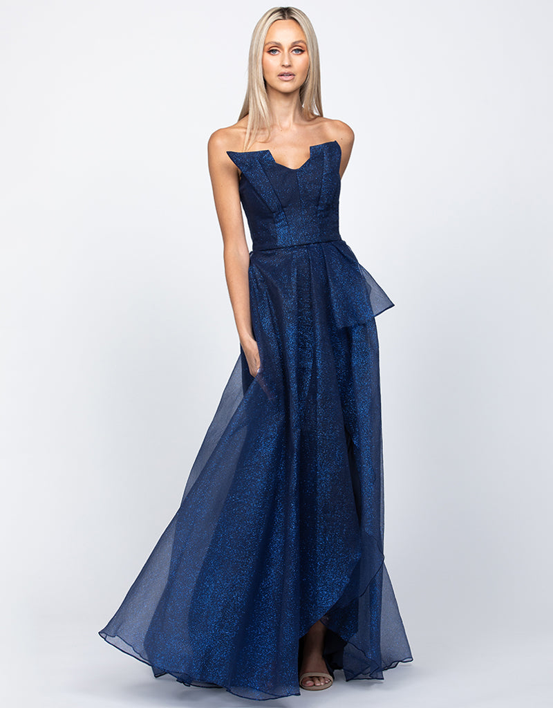 Elegant Megan Origami Gown - Flowy Chiffon Formal Dress for Women | Perfect for Weddings, Prom, Evening Parties and Special Occasions