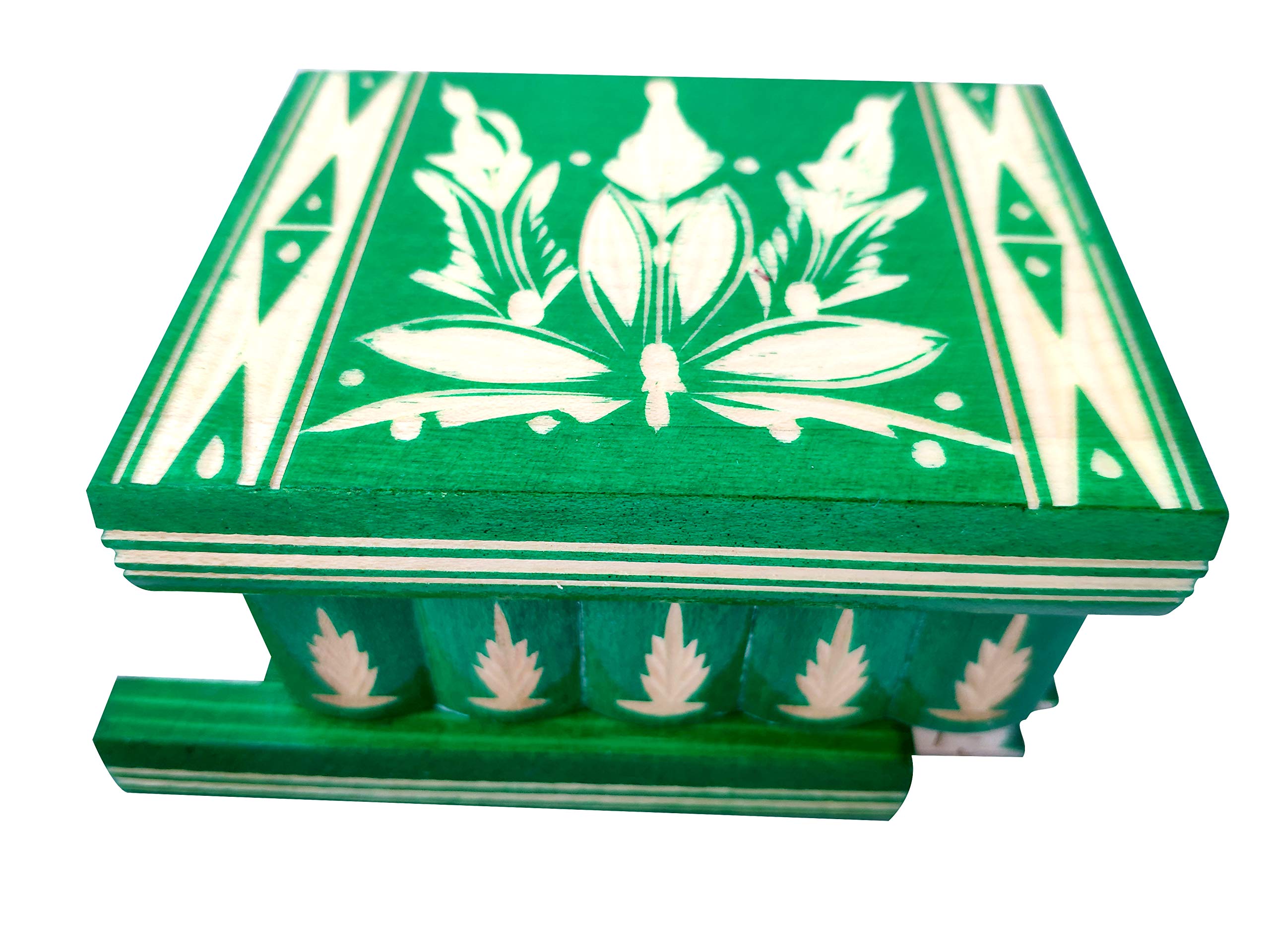 Handcrafted Wooden Puzzle Jewelry Box with Hidden Compartment & Key - Secret Carved Puzzle Box for Adults & Kids - 4