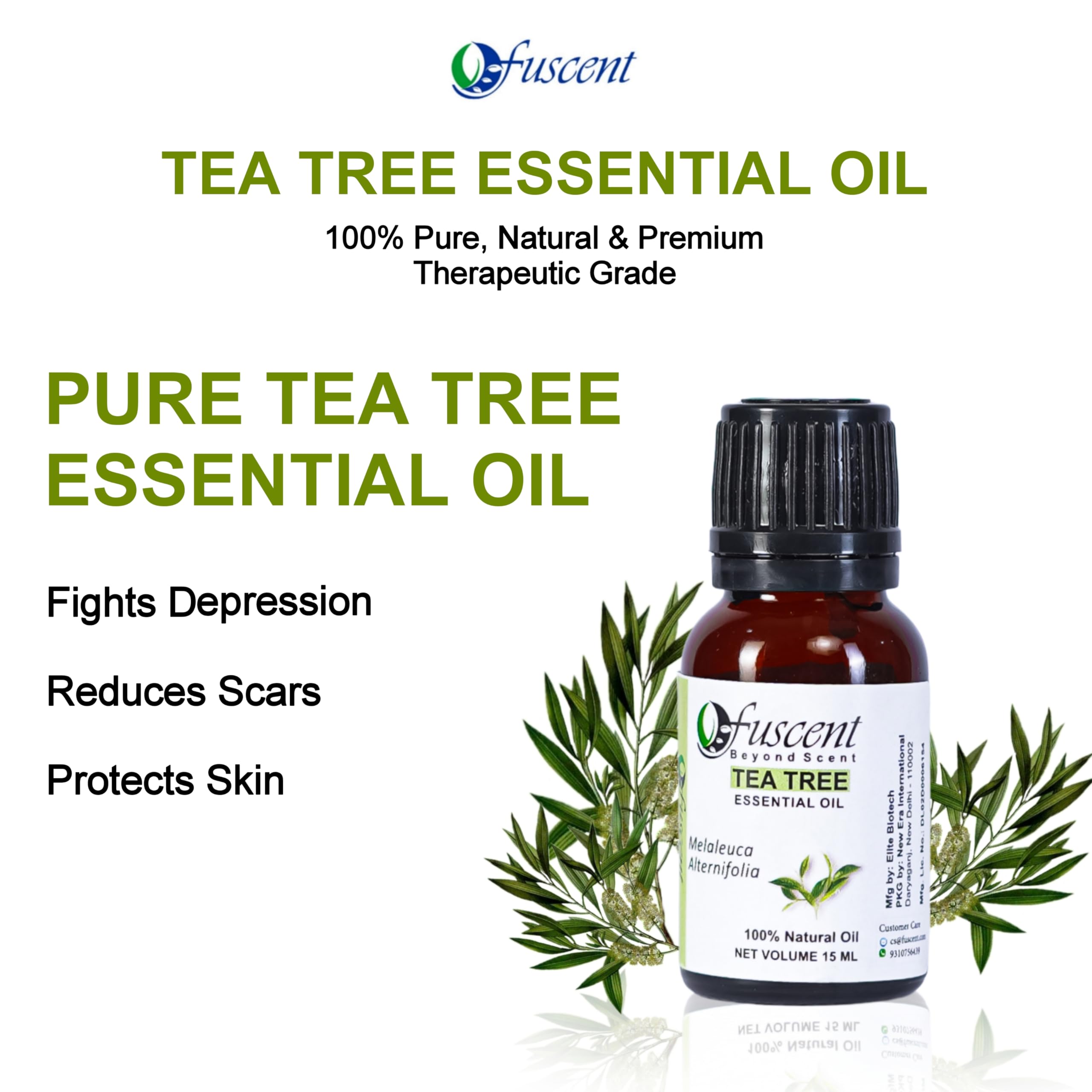 Pure Tea Tree Essential Oil 10ml - 100% Natural, Undiluted for Aromatherapy, Soap Making & Home Fragrance | Relaxation & Stress Relief | Perfect for Diffusers, Skincare & DIY Beauty