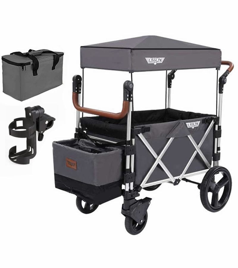Keenz 7S 2.0 2 Passenger Stroller Wagon - Lightweight Foldable All-Terrain Wagon for Kids & Toddlers - Perfect for Beach, Park, Camping & Outdoor Adventures
