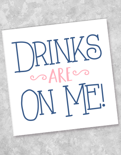 Drinks On Me Beverage Napkins - 40 Count, Premium Quality Cocktail & Party Napkins for Weddings, BBQs, and Celebrations