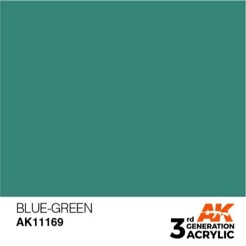 AK Interactive AK11169 Blue Green Acrylic Paint - 17ml Bottle (3rd Gen) - Premium Model Paint for Miniatures, Wargaming & Scale Modeling