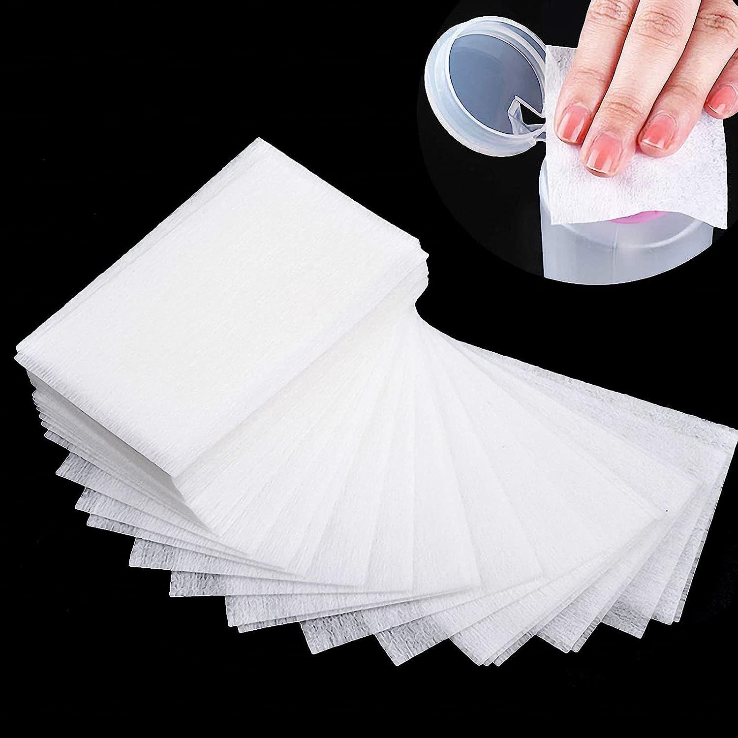 QUEENFINGER Gel Nail Polish Remover Kit - 100% Lint-Free Cotton Wipes with Pump Dispenser Bottle for Easy Soak Off | Professional Salon & At-Home Manicure | Perfect for Acrylic, Shellac & Dip Powder Removal