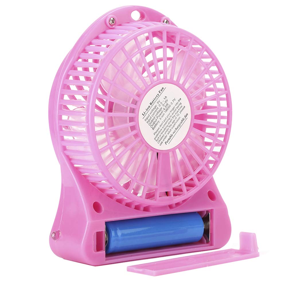 CCYLEZ Mini Table Fan - 3 Speed Adjustable USB Rechargeable Small Fan for Baby Bed, Car Seats & Office Desk | Portable Battery Operated Air Circulator | Perfect Summer Cooling Gift (Red)