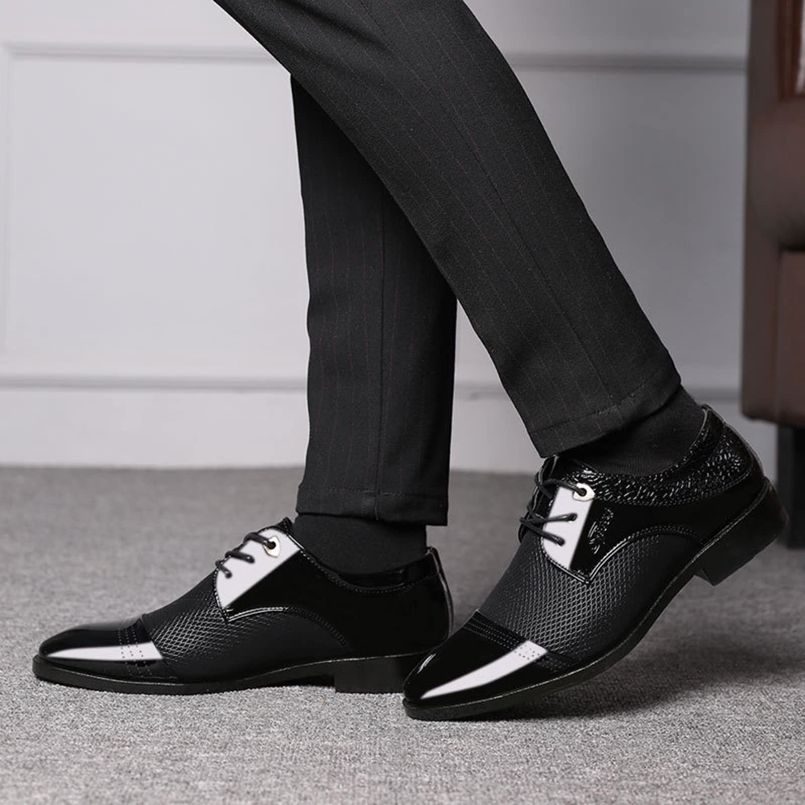 Premium Men's Leather Casual & Business Shoes - Waterproof Comfortable Boat Shoes for Office, Wedding & Formal Wear | Classic Style for Everyday Use & Special Occasions