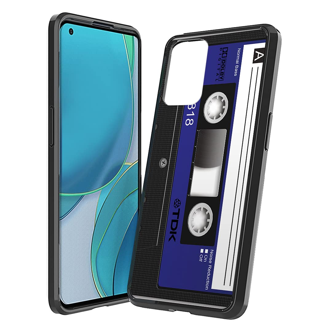 OnePlus 9 5G Phone Case - Hybrid Fusion Gel Protective Cover with Cute Cassette Tape Design | Slim Fit Soft Grip for Women & Men | Compatible with All Carriers | Perfect for Daily Use, Work & Travel (Blue)