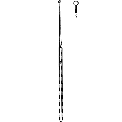 Buck Ear Curette Sharp Straight #2 Stainless Steel Surgical Instrument for Ear Wax Removal - Perfect for ENT Clinics, Hospitals, and Home Ear Care