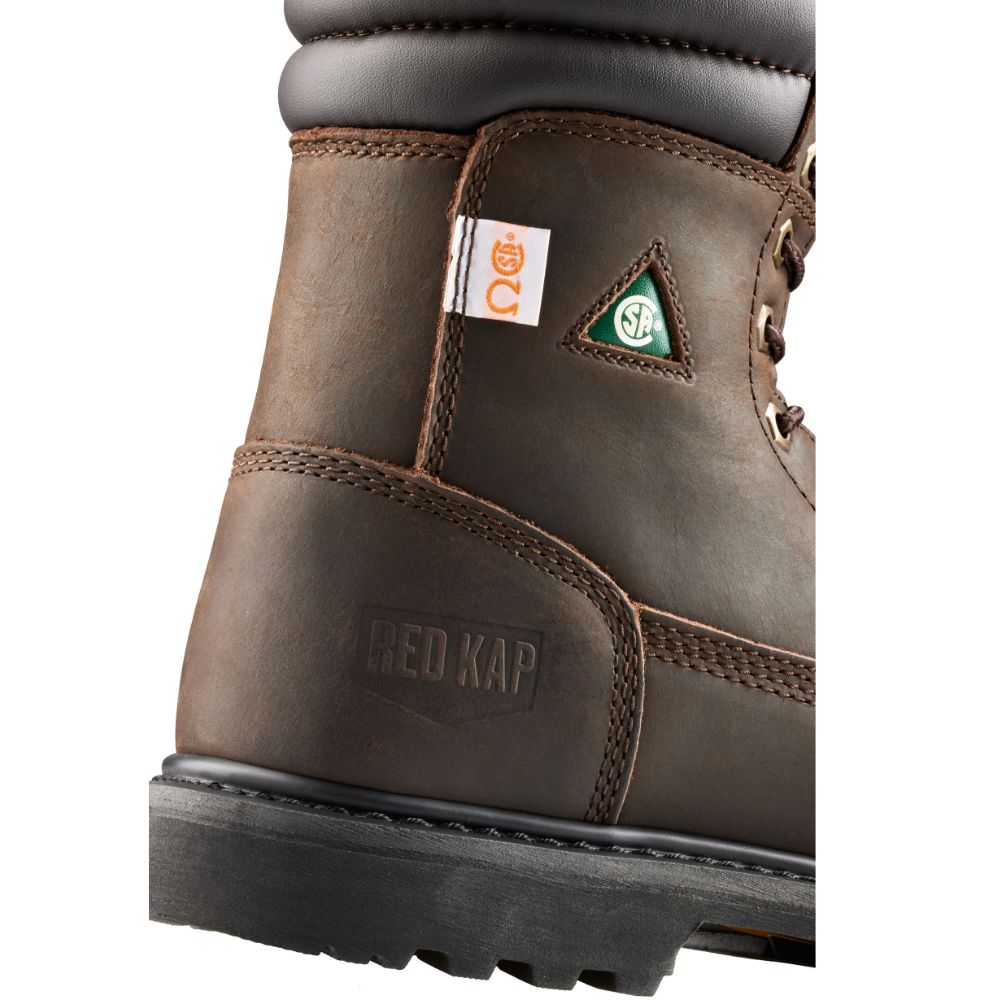 Red Kap Unisex 8 Steel Toe Work Safety CSA Boot CF23100ABR - Brown Leather Industrial Boots for Construction, Warehouse & Outdoor Work | OSHA Compliant Safety Footwear