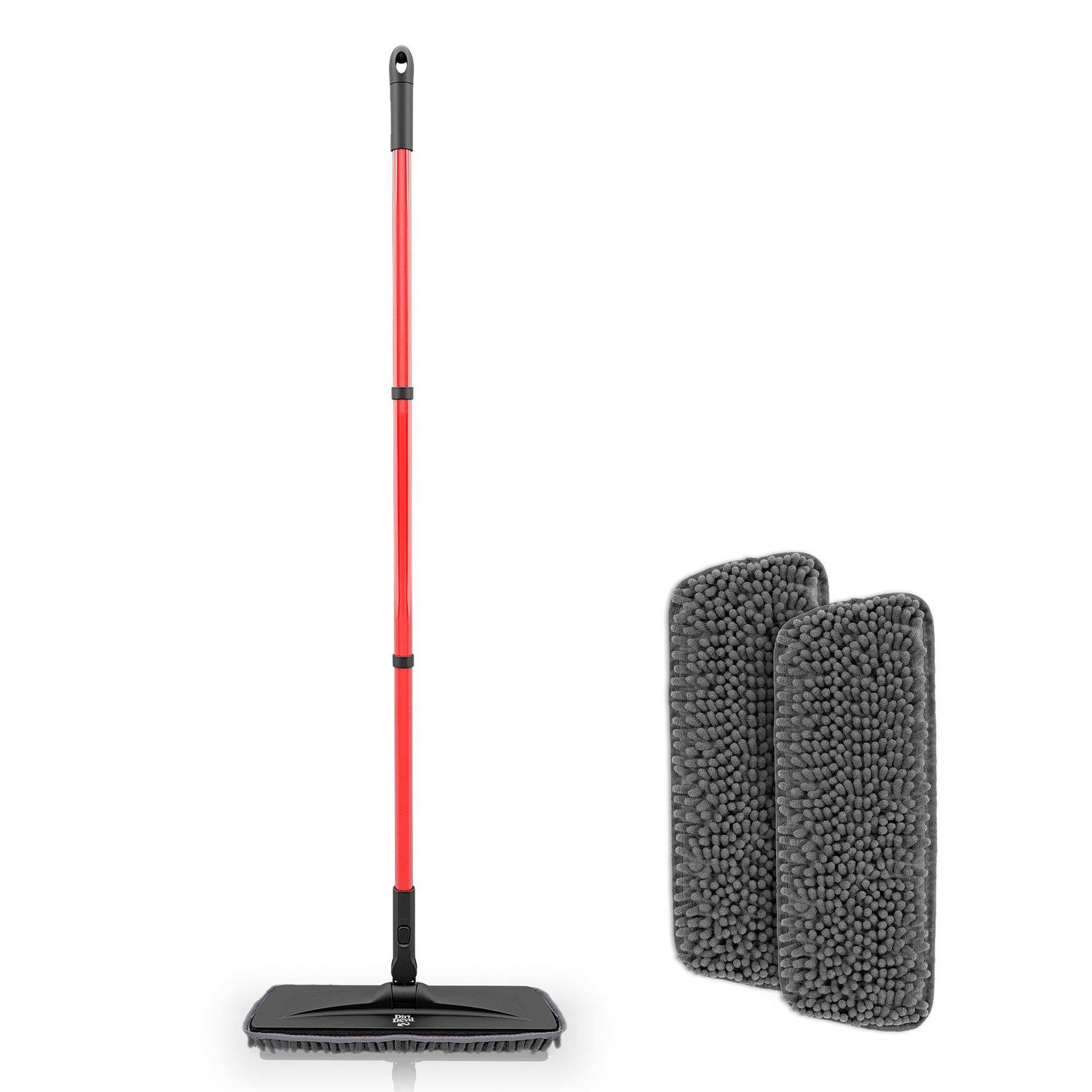 Premium Dust Mop with 2 Washable Dusting Pads - Microfiber Floor Cleaning System for Hardwood, Tile & Laminate Floors - Perfect for Home, Office & Pet Hair Removal