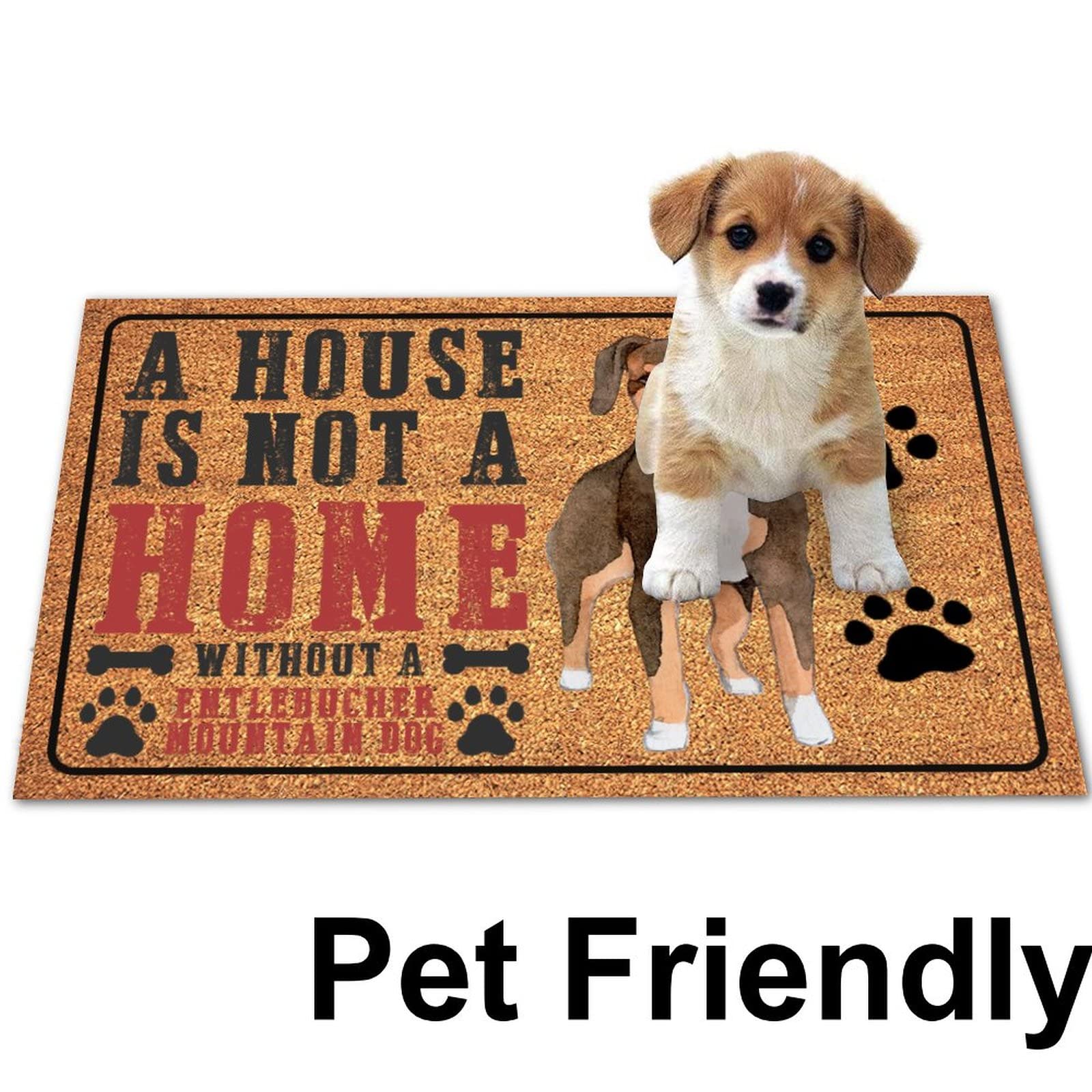 Easy to Clean Entlebucher Mountain Dog Coir Doormat - Indoor/Outdoor Welcome Mat for Front Entrance, 24x36 Inch - Perfect Home Gift for Dog Lovers | Great for Muddy Paws & Welcoming Guests