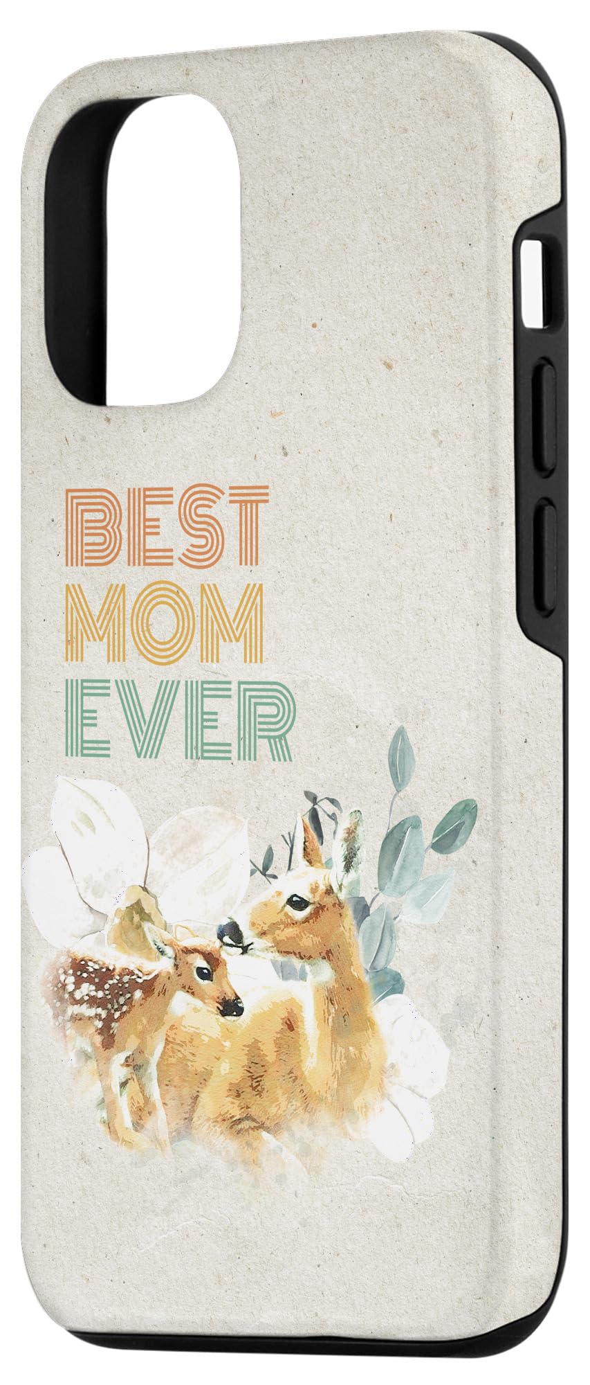 Best iPhone 12/12 Pro Case - Cute Mama Deer Design - Perfect Mother's Day Gift for Mom - Durable Protective Phone Cover for Everyday Use & Special Occasions